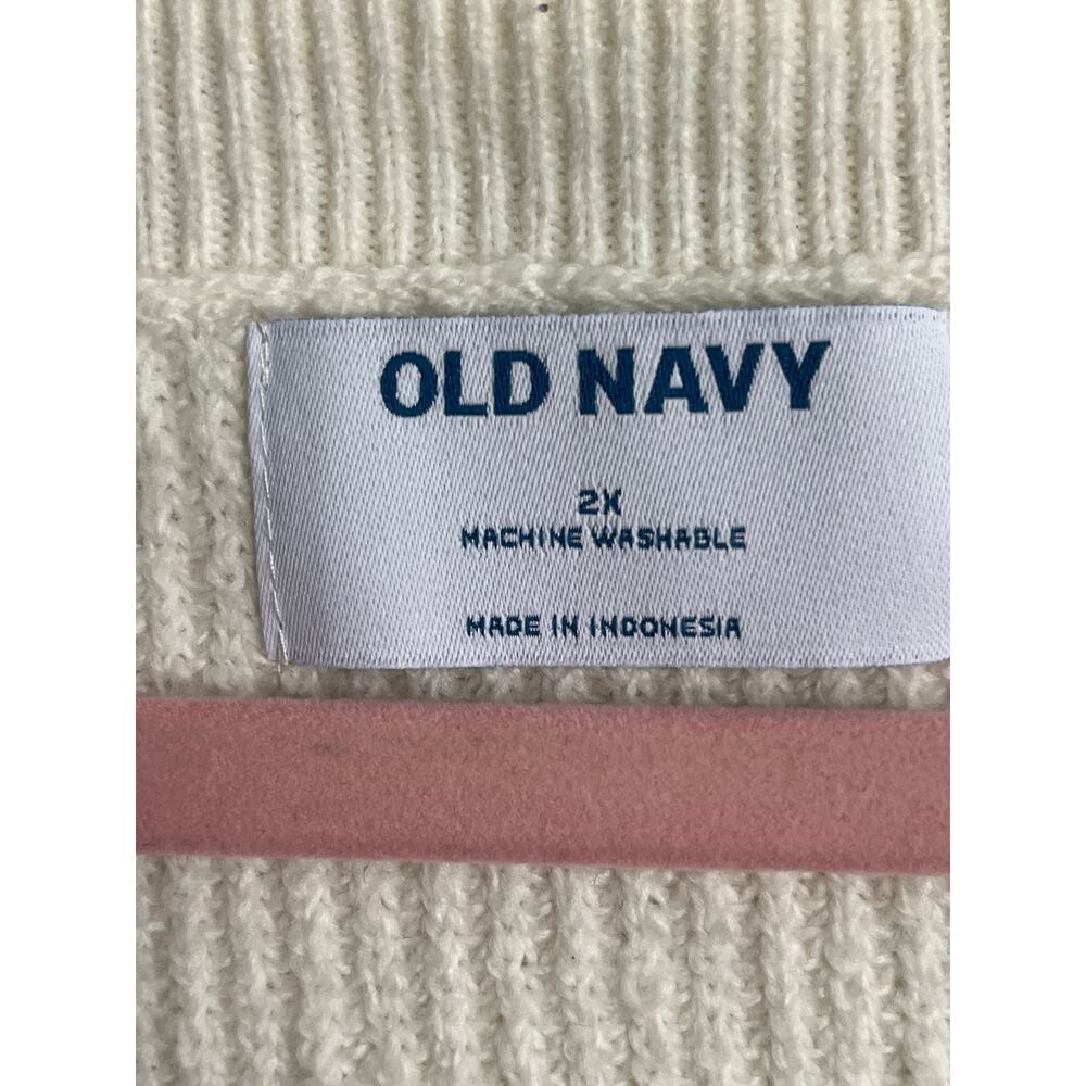 Old Navy good v-neck pullover creme de La sweater, size 2X, MSRP $37, NWT - Picture 4 of 10